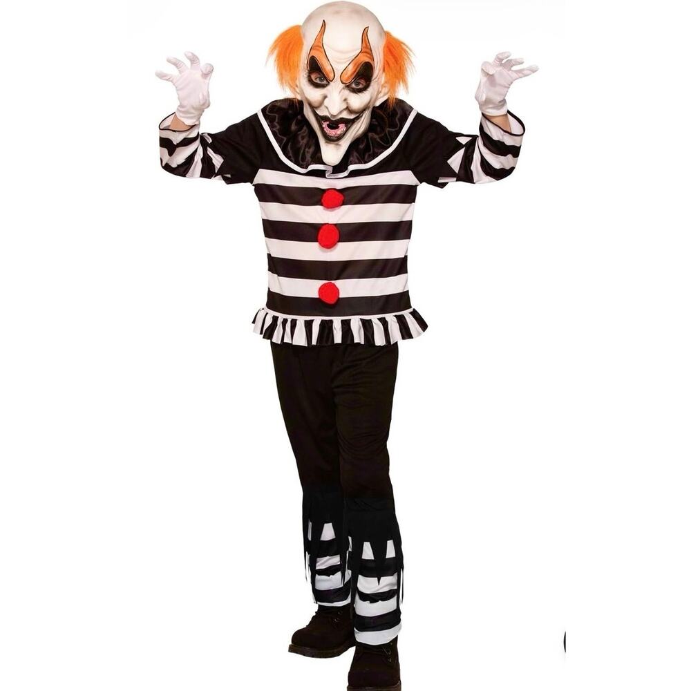NWT! SCARY EVIL CLOWN COSTUME - CHILD - MEDIUM 8 - 10